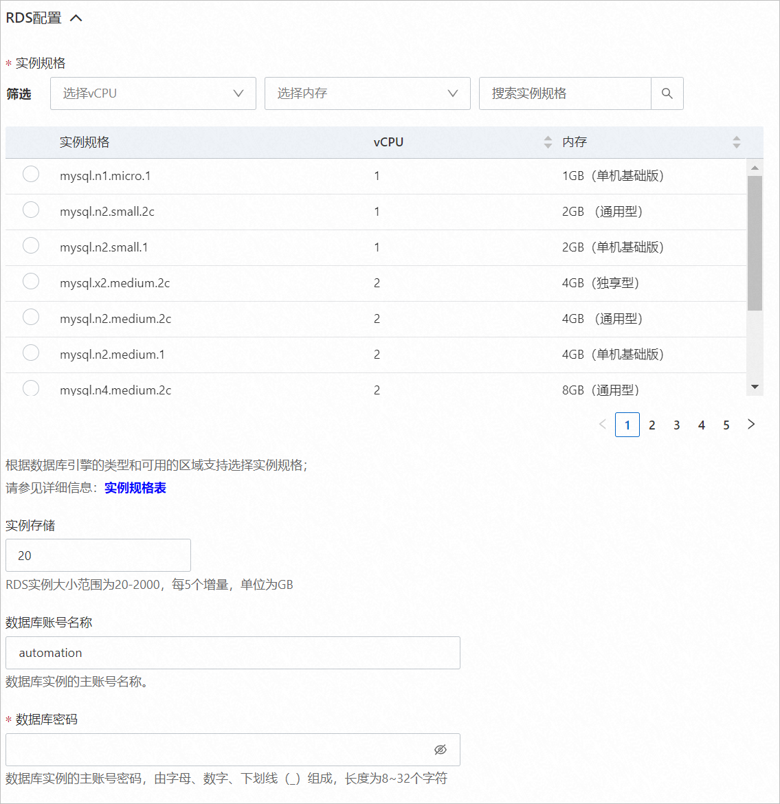 RDS配置